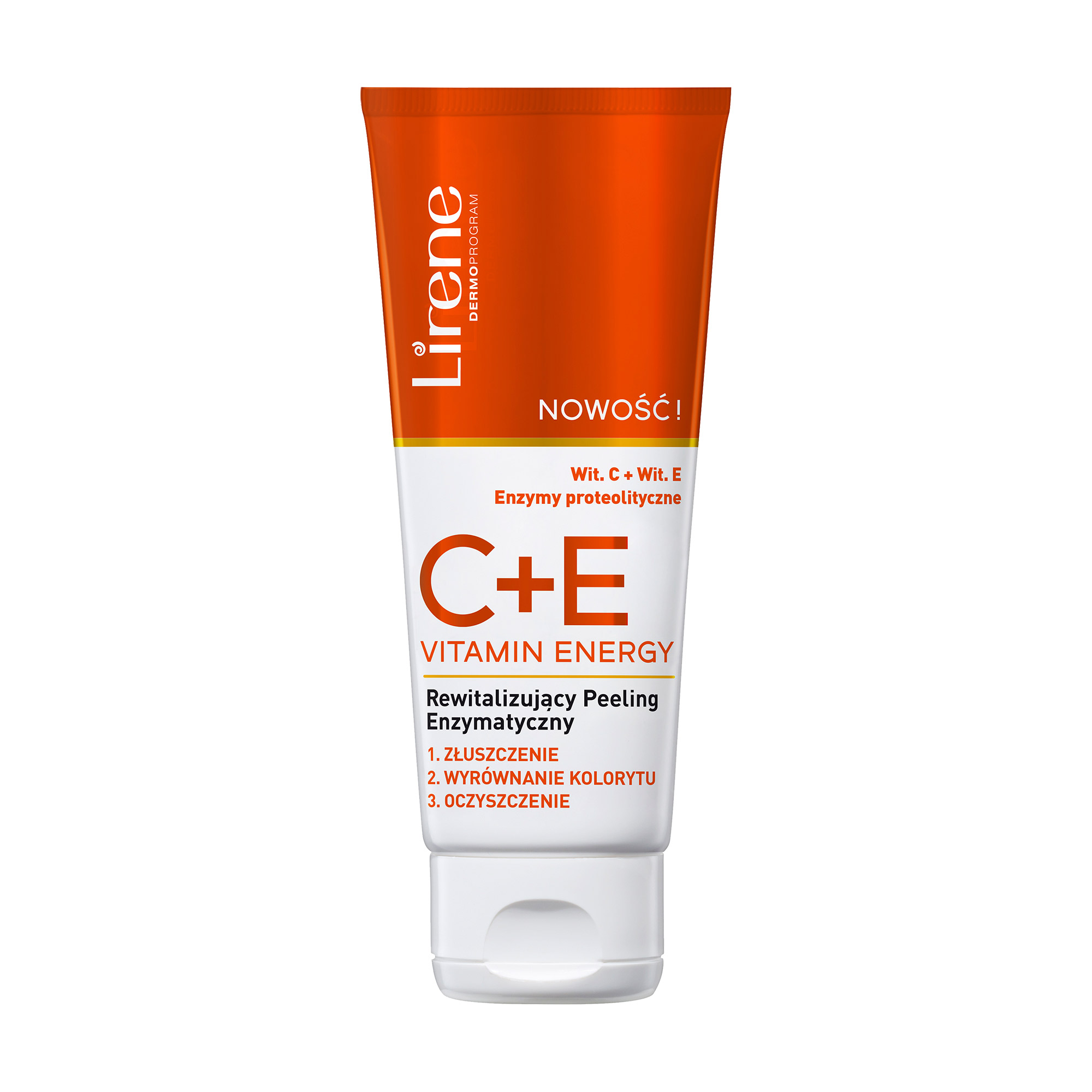 Відновлювальний ензимний пілінг для обличчя Lirene C+E Vitamin Energy, 75 мл