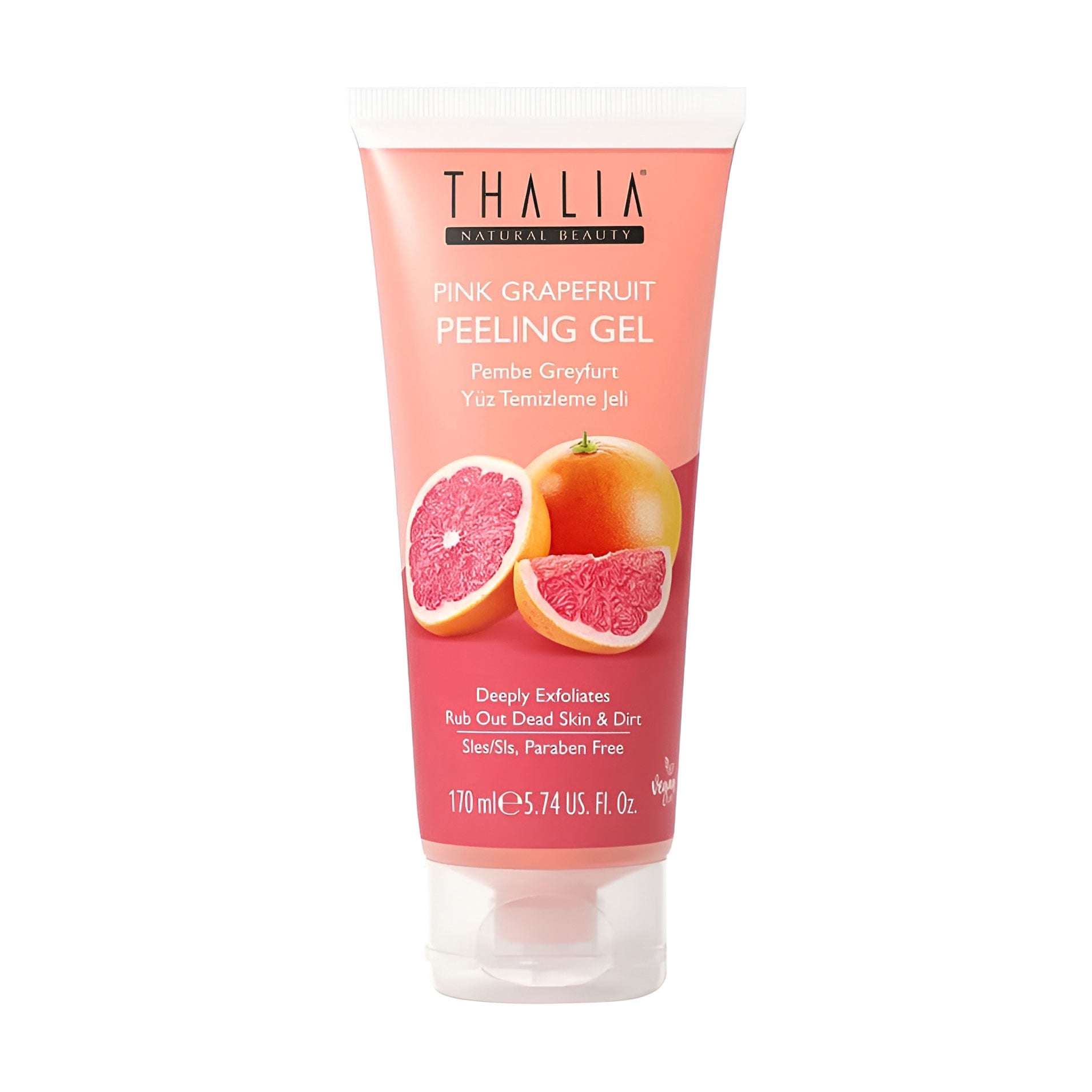 Відновлювальний гель-пілінг для обличчя Thalia Pink Grapefruit Peeling Gel з екстрактом рожевого грейпфрута, 170 мл